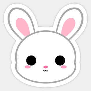 Cute White Bunny Sticker